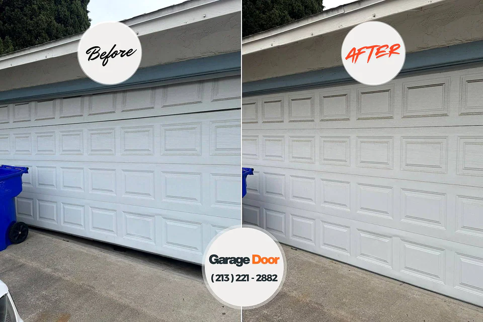 Before and after: garage door repair Carthage, NY